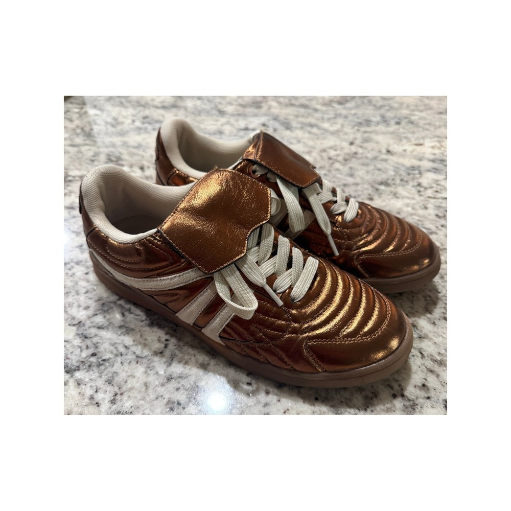 Steve Madden Madrid Metallic Bronze Quilted Soccer Sneakers MADR03S1 Womens 7.5M